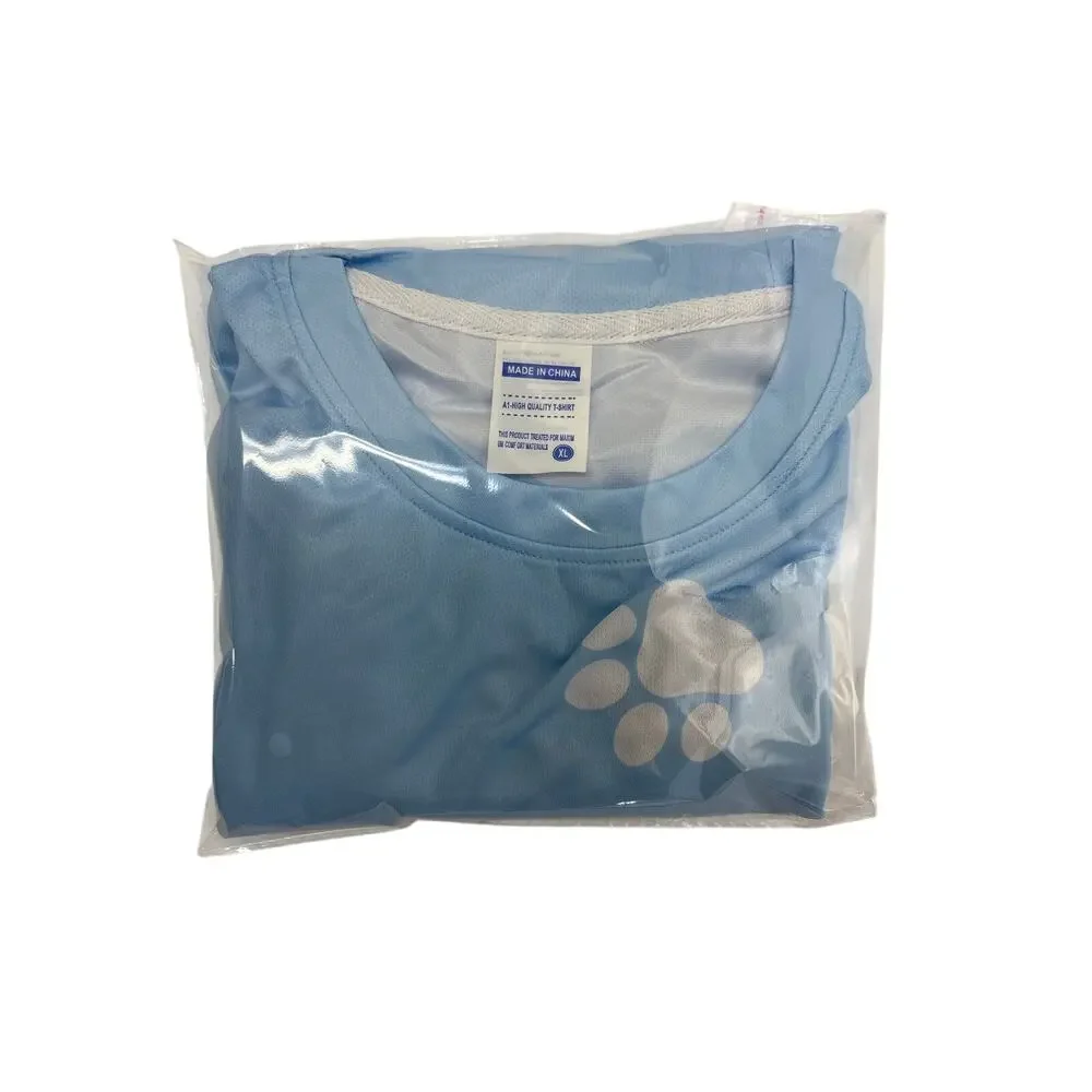 Light blue long sleeve paw print T-shirt adult size XL dog paw print top new - Picture 6 of 6